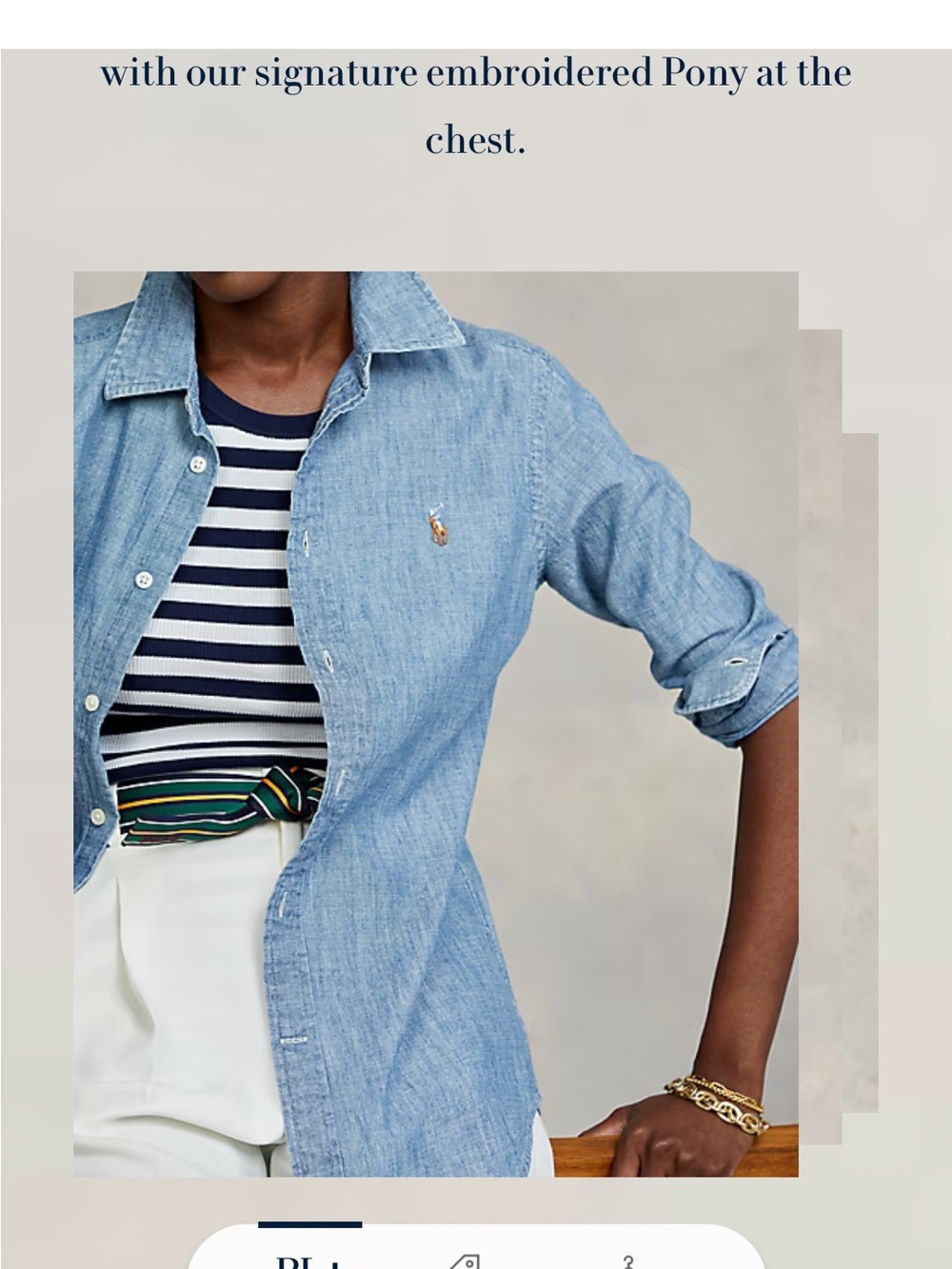 Ralph Lauren women’s chambray shirt NWT size 4